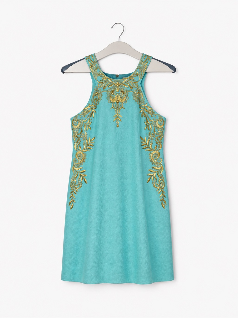 Lilly Pulitzer Turquoise Sleeveless Embellished Shift Dress